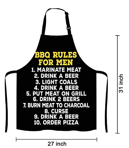 Barbeque Rules For Men BBQ Cooking Funny Novelty Apron - color: Multi Lf261