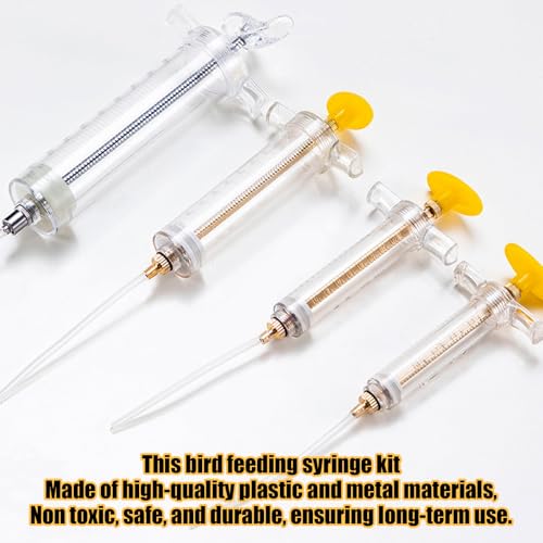 Baby Bird Feeding Syringe Set, Small Pet Parrot Feeding Tubes for Birds, Hand Feeding Tubes Kit Parrot Feeder Food Feeding & Watering Supplies for Small Pet Baby Birds (100ML) - color: 100ML