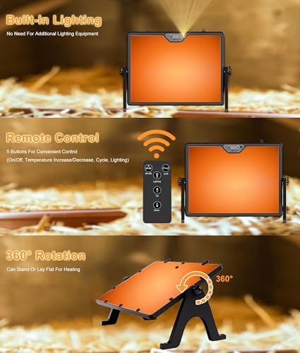 Smart Chicken Coop Heater Coop Radiant Heat Panel | Built-in Temperature Sensor, Chicken Heater Inside Coop for Winter, Adaptable to Timer and Temp Controllers, ETL UL Compliant
