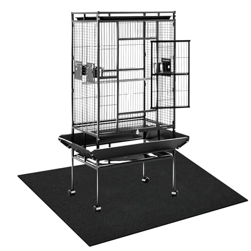 Large Bird Cage Mat, 31 × 39 Inch Waterproof Felt Pad Absorbent Under Cage Mat for Dog Crates Bird Cages Reptile Aquariums with Non Slip Backing Protector for Hard Flooring Surfaces - size: 31x39 Inch