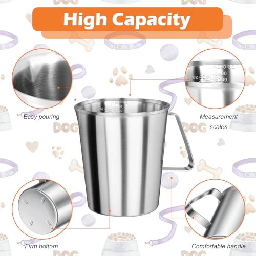 6Cup Dog Food Scoop Stainless Steel Dog Food Measuring Scoop,6 Cup Scoop for Cat or Bird Foods - size: 6 Cup