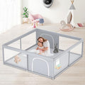 XVISHX Baby Playpen, 79''x79'' Extra Large Playpen for Babies and Toddlers, Baby Fence Play Pen for Indoor & Outdoor, with Soft Breathable Mesh Grey - size: 79 × 79 Inch