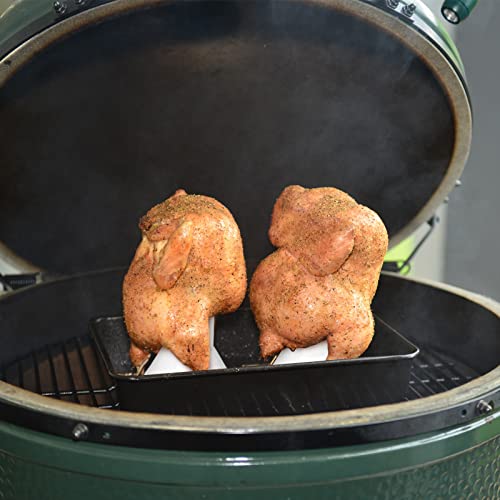 Ceramic Chicken Roaster Rack, Beer Can Chicken Holder Stand Vertical Poultry BBQ Cooking Accessories for Grill, Oven or Smoker - size: Small - Single