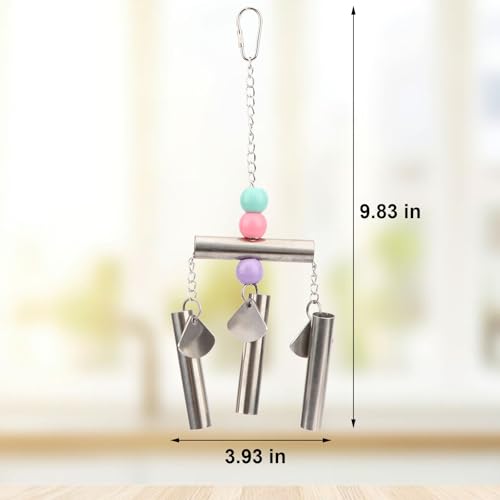 Stainless Bells String Toy for Bird Parrot Macaw African Greys Amazon Eclectus Cockatoo Parakeet Cockatiels Birds Squirrel Cage Stand (Silver-2) - color: Silver-2