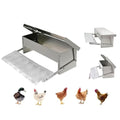 Large Capacity Automatic Chicken Feeder 4-9kg Treadle Galvanized Steel Poultry Feeders with Weatherproof Lid No Spill No Waste for Chicken, Bantams, Poultry, Pheasants, Ducks(Size:Small - 56x18cm) - size: Small - 56x18cm
