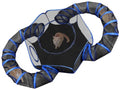 Small Animal Playpen Guinea Pig Cage Rabbit Cage Breathable Pop Open Exercise Yard Fence with Top Cover Anti Escape for Cat, Bunny, Hamster, cat, Hedgehog (Black & Blue) - color: Black & Blue