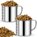 2 Pcs Dog Food Scoop 1 Cup,304 Stainless Steel Dog Food Measuring Cup,1 Cup Scoop for Dogs, Cats, Birds & Rabbits - size: 1 CUP