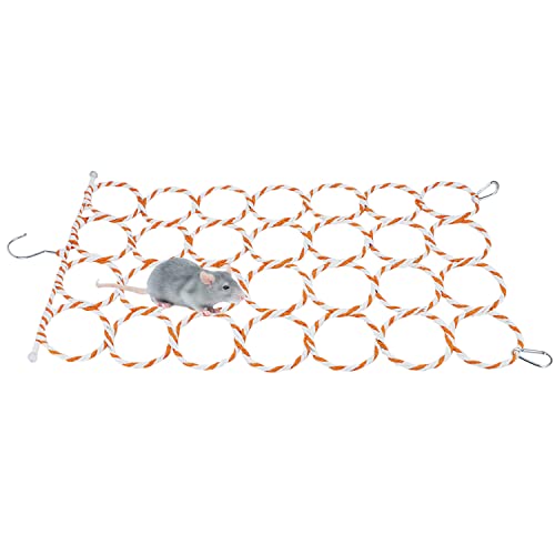 Litewoo Parrot Climbing Net Bird Hammock Cotton Rope Swing Ladder for Parakeet Cockatiel Cockatoo Lovebird Finch Budgie Rat - color: L: 13.78x 23.62inch/ 35 x 60cm