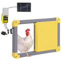 Aivituvin Automatic Chicken Coop Door Solar Powered, Automatic Chicken Door with LCD Display, Direct Power Supply Auto Chicken Door Opener with Timer for All Chicken Coops (Grey)