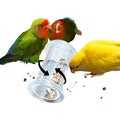 Bird Foraging Toys, Interactive Parrot Puzzle Feeder for Mental Enrichment, Clear Acrylic Treat Dispenser Wheel for Small to Medium Birds, Cockatiel, Conure, Parakeet, Budgie (1 Pack) - color: white