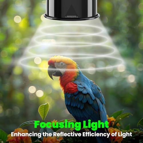 GlowUp Bird Cage Light Fixture Combo Kit, Deep Dome Lampshade with 2.4% UVB Bulb 20W, Bird Light for Captive Birds, Reptiles - size: 20W UVB 2.4 Combo Kit