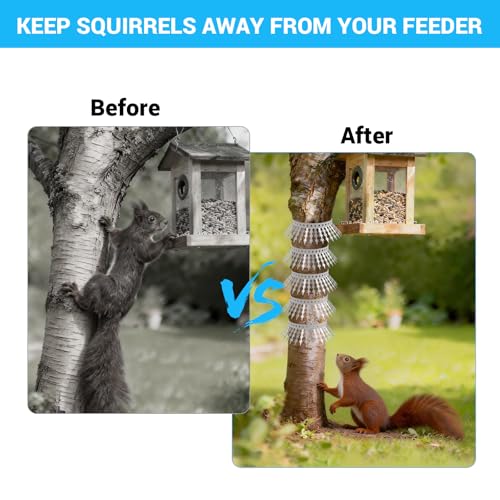 Bird Spikes Squirrel Proof Baffle for Bird Feeder Pole, Outdoor Anti Climb Spikes for Fence, Tree, Wall, Roof, Drainpipes, Deterrent Squirrel, Pigeon, Raccoon, Cat, 40 inch Stainless Steel Barb Spikes - size: 40 inches