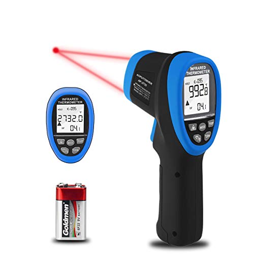 Pyrometer High Temp Thermometer-58℉~2732℉ Non Contact Laser Gun | Dual Laser 30:1Non-Contact Industrial Temperature Gun ,Adjustable emissivity 0.1-1.0 ,Hi/Lo Temp Alarm,Flashlight - color: AP-2732 Blue
