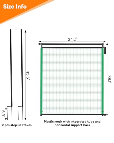 Temporary Fence Gate,3' Height,Garden Fence Mesh Door, Free Open and Close Boundary for Garden Backyard Outdoor Animal Protect, Non Electric Safe for Children and Dog - size: 3' Fence Gate