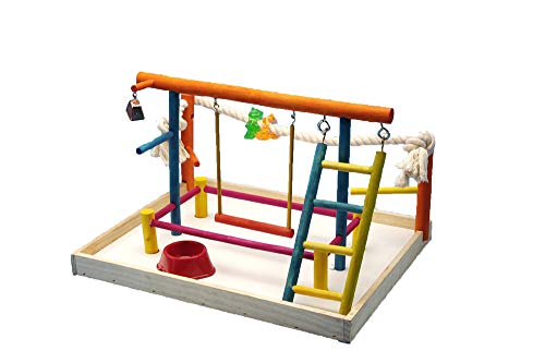 Penn-Plax Bird Life Wooden Playpen – Perfect for Sun Conures, Ring Necks, and Similar Sized Parrots – Extra-Large - color: Multicolor, size: Extra Large