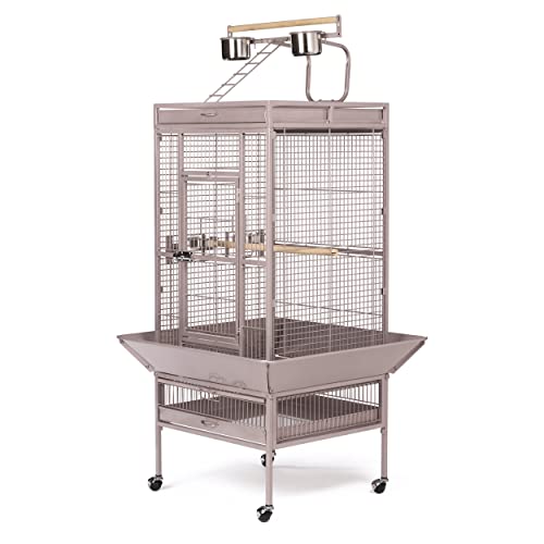 Prevue Pet Products Playtop Bird Cage - Medium Cage with Wheels for Parrots, Conures, Cockatiels, & Similarly Sized Birds, with Rolling Stand and Seed Guard - Blush Finish | Medium Cage with Wheels for Parrots, Conures, Cockatiels, & Similarly Sized Birds