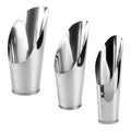 3Pcs Stainless Steel Soil Scoop Set - Bonsai Shovel Tools for Repotting, Succulent Planting, Gardening Small Metal Hand Spade Trowel (Silver)