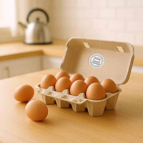 320 Pcs Farm Fresh Eggs Carton Labels, 2 Inch Round Washed Eggs Labels Self-Adhesive Egg Packaging Stickers for Chicken Egg Box Container Farm Supplies - color: Washed Eggs