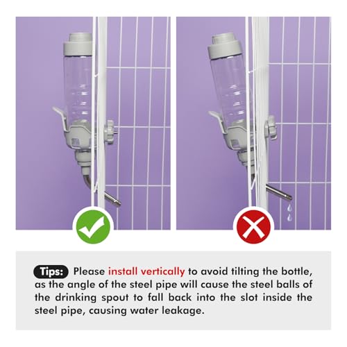 Vannon Dog Crate Water Bottle, 15oz Top-Fill Pet Water Dispenser, Grey | kennel water bottle helps keep pets hydrated longer with fewer refills and easy daily care. - color: Grey, size: 15oz