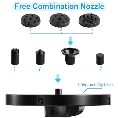 3.5W Solar Fountain with 6-in-1 Spray Nozzles & 4 Fixed Rods | 2026 Upgraded Free Standing Floating Solar Fountain, Solar Fountain for Bird Bath, Garden, Pond, Pool, Outdoor - color: 3.5w Solar Water Fountain