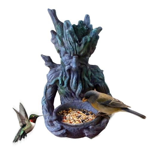 Tree Bird Feeder | Decorative Bird Feeding Garden Sculpture | Sparrow Feeding Station | for Outdoor Garden Backyard Patio Yard Porch