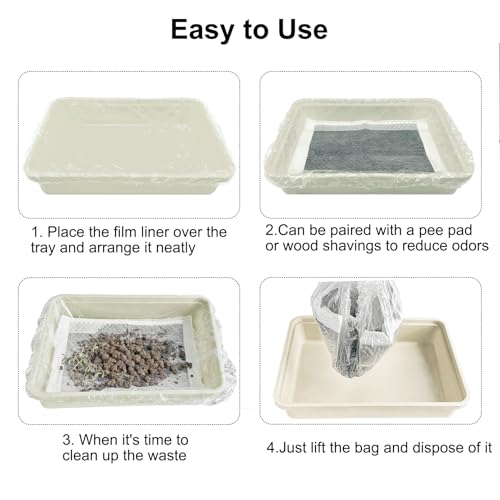 50 Pcs Disposable Rabbit Cage Liner Litter Box Liners Pet Tray Film Bags | Quick Cleanup Leak-Proof Small Animal Toilet Plastic Film Cover for Guinea Pig Bunny Bird Chinchilla - size: Jumbo