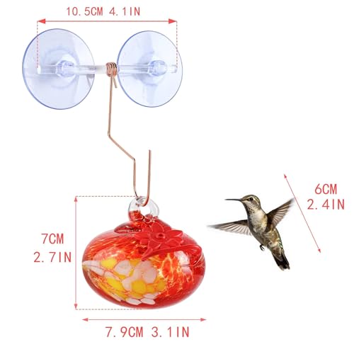 Glass Window Hummingbird Feeder with Suction Cup for Attracting Hummingbird - color: 1Pcs-Red