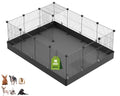 LANGXUN 16pcs Small Animal Pet Playpen with Door & Waterproof Mat, Rabbit Guinea Pig Cage, Puppy Kitten Playpen | Indoor & Outdoor Portable Metal Wire Yard Fence 13x13in - style: 16pcs Square Panels (13'' x 13")