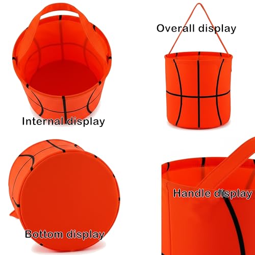XinblueCo Baseball Basket Easter Baskets for Canvas Easter Egg Hunt Baskets - color: Basketball Basket4