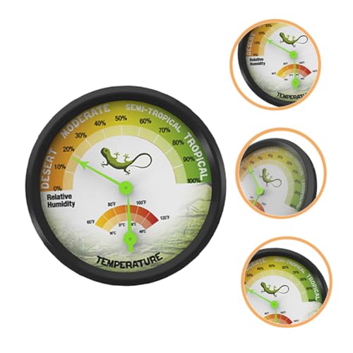 High Precision Reptile Thermometer Hygrometer with Back Sticker Reusable Mechanical Temperature and Humidity Gauge for Terrarium Vivarium Brooder Easy to Install and Design