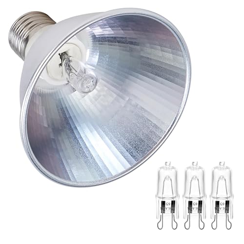 Heat Lamp for Chicken Coop Tiny Chicks Brooder, Basking Spot Flood Light White Bulbs Replaceable E26 Base 50 Watt Chick Heater for Reptile Pets Duckling Poultry Livestock