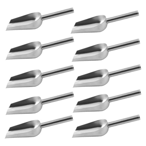 12 Pack Stainless Steel Ice Scoop with Long Handle, 6 Oz Multi Purpose Scooper for Ice Machine, Dog Food, Flour, Nuts, Pulses, Ideal Kitchen Bar Party Freezer Accessory - size: 12 PCS