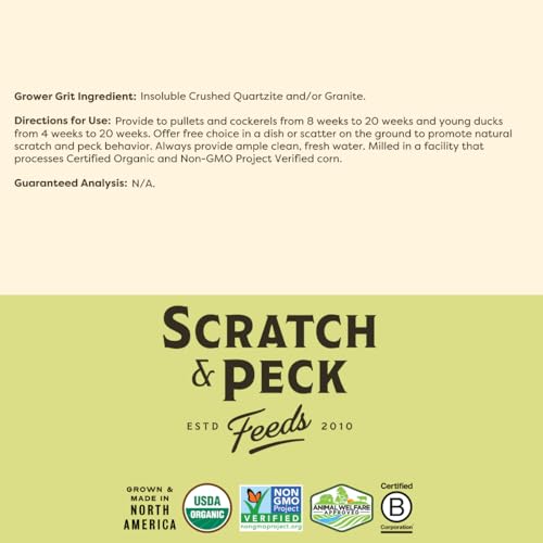 Scratch and Peck Feeds | Grower Grit for Chickens & Ducks | 7 lb Pouch | Essential Supplement for Healthy Digestion and Gizzard Health, All Natural, Sustainably Sourced - style: Grower Grit - 7-lbs