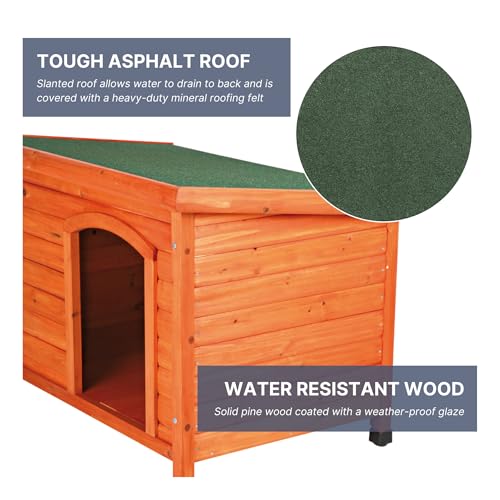 TRIXIE Pet Products Dog Club House, Large,Glazed Pine,40.75x26.75x28.25 Inch (Pack of 1),39552 - color: Brown, size: Medium