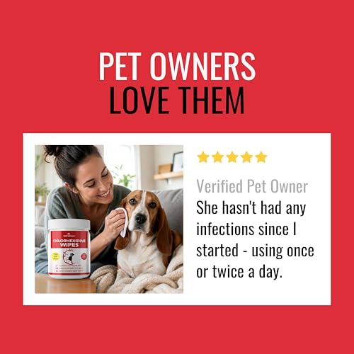 NOVEHA Pet Wipes - Formulated Pet Wipes - for Facial and Finger Folds, Underarms - 3" x 2" Size (450 Counts) - size: 450 Topical Wipes