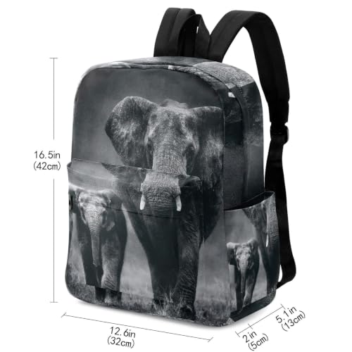 Fustylead Elephant and Baby Elephant Backpack School Laptop Bag Bookbag for Boys Girls Students Daypack Picnic Travel - color: Elephant