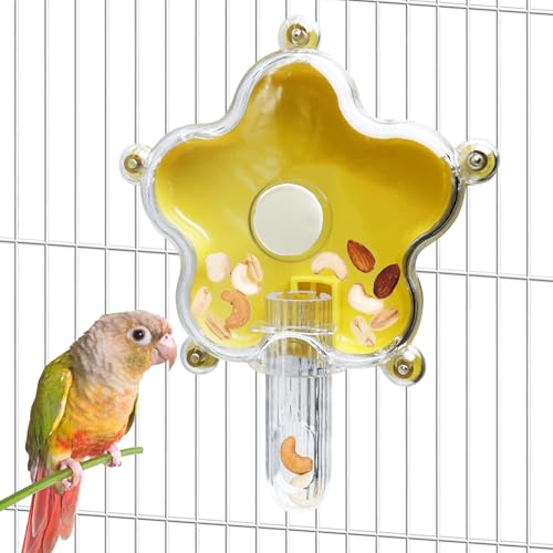 BNOSDM Bird Foraging Toys Cockatiel Foraging Wheel Parrot Cage Spinning Toys Parakeet Enrichment Puzzle Feeder Toy for Budgies Lovebirds Canaries (Yellow) - color: Yellow