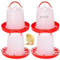 Chick Feeders and Waterers Set, 2 Pcs 1.5 L Poultry Drinkers & 2 Pcs 3.3 lbs Feeders, Hanging Plastic Poultry Containers for Chickens, Turkeys, Ducks and More