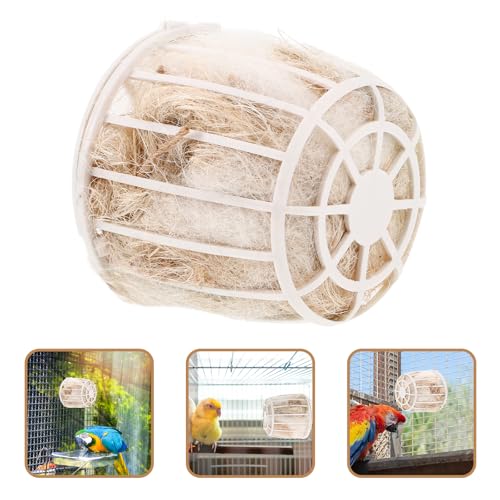 balacoo Bird Nesting Material with Basket Cotton and Jute Nesting Material for Parakeets Canaries Cockatiels and Small Birds Reusable Bird Nest Supplies for Cage Home Garden