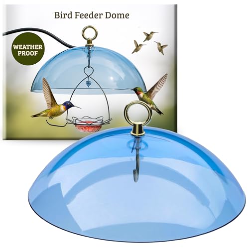 Birds Choice Bird Feeder Dome | 10.5in Rain Guard Cover | Blue | Outdoor Weather Guard for Hanging Feeders, Helps Keep Seed Dry Through Rain and Snow - color: Blue