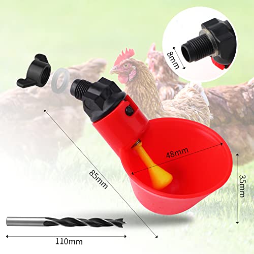 24Pack Chicken Waterer Cups,Poultry Water Cups,Automatic Poultry Waterer for DIY Poultry Quail Duck Chicken Bird Drinker