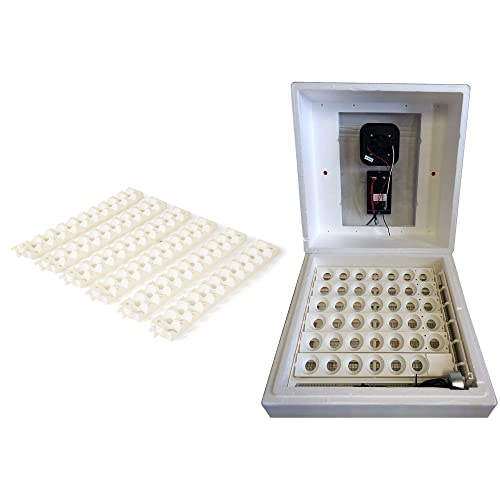 Farm Innovators 3400 Replacement Tray Rail for 120 Quail and Small Eggs (6 Pack) with 2450 Digital Circulated Air Incubator & Auto Egg Turner, White