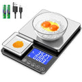 KKZ 0.001oz/33lb Kitchen Scale, Dual Platform Food Scale Grams and Ounces | Rechargeable, for Weight Loss Baking Cooking Meal Prep Sourdough Bread, Stainless Steel, Auto-off, Tare&Summation Functions - size: Rechargeable version