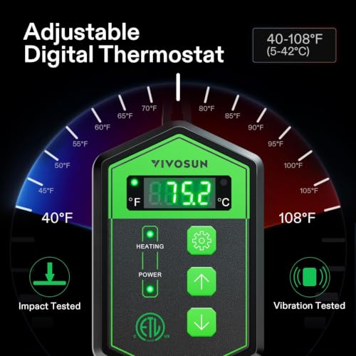 VIVOSUN 10"x 20.75" Seedling Heat Mat and Digital Thermostat Combo Set | UL & MET-Certified Warm Hydroponic Heating Pad for Germination, Indoor Gardening, Greenhouse - size: 10"x20.75"