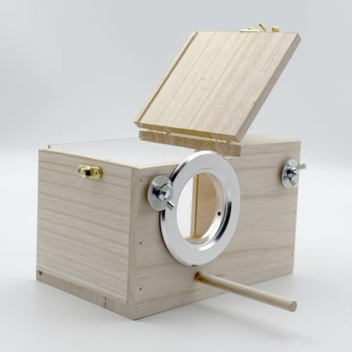 Parakeet Nesting Box Transparent Bird Nest Breeding Box with Perch | 7.87 X 4.72 X 4.72 inch Parrot Mating Box Wood Bird House Aviary for cage - size: 7.87 X 4.7 X 4.7 INCH