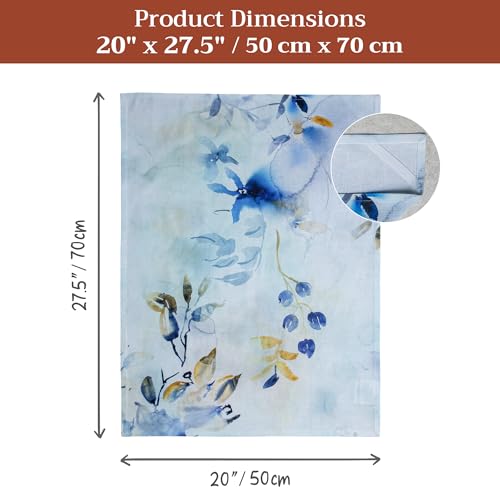 Maison d' Hermine Kitchen Towels Set of 3 Reusable 100% Cotton 27.50" x 20" | Cloth Tea Dish Towels Absorbent with Hanging Loop for Kitchen Dining Wedding Hotel Home Spring Summer - Lazy Summer Days - color: 042 - Lazy Summer Days