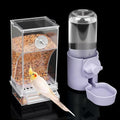 lemtrflo No Mess Bird Feeder Water Dispenser Set, Bird Feeder for Cage | Cage Accessories for Parrot, Finches, Budgies and Canaries - color: Purple