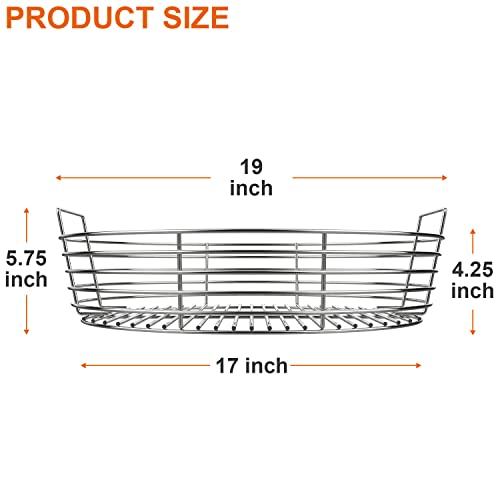 DELSbbq Charcoal Ash Basket for X-Large Big Green Egg Grill | Stainless Steel High quality, resists wear, Convenient Handle for Effortless Ash Cleaning, Boosts Air Circulation