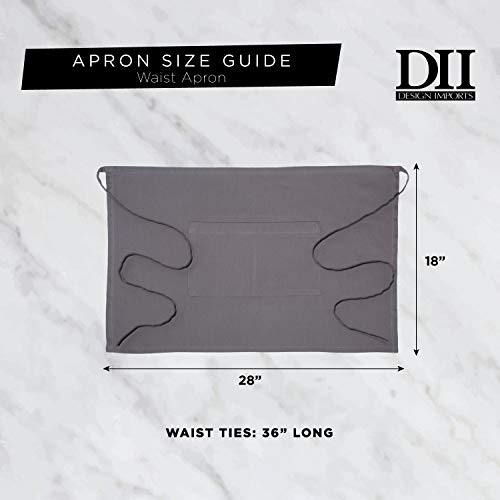 DII Everyday Basic Kitchen Collection - color: Gray, size: Regular Size Chef Apron
