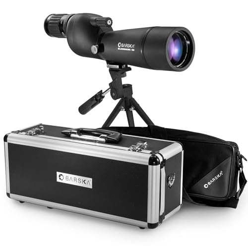 Barska Blackhawk ED 20-60x60mm Straight Spotting Scope – Extra-Low Dispersion Glass, Waterproof, Fully Multi-Coated Optics, Hard & Soft Carrying Case, Black - style: Straight
